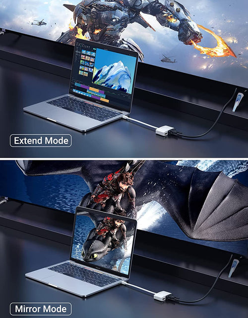 Load image into Gallery viewer, Mini Displayport to HDMI VGA Adapter, 4K Thunderbolt 2 Adapter 2 in 1 Mini DP Converter Compatible with Macbook Pro Air Imac Surface Pro1 2 3 4 6 Surface Laptop 2 Thinkpad X1, White
