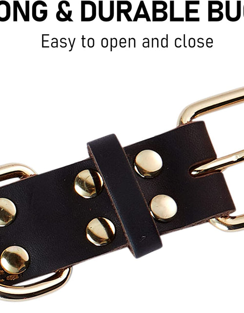 Load image into Gallery viewer, Leather Dog Collar, Genuine Heavy Duty Wide Dog Collar for Small,Medium,Large and Extra Large Dog (S: 0.8" Wide for 13.4"-15.8" Neck, Dual Stitch - Brown)

