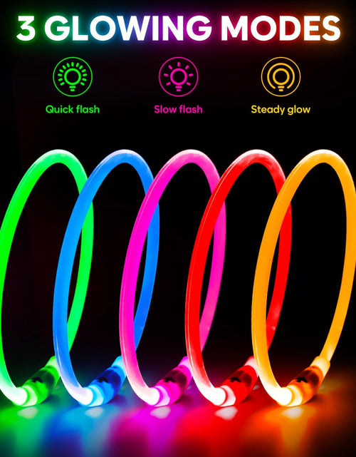 Load image into Gallery viewer, LED Dog Collar Waterproof Rechargeable - Bright TPU Light up Pet Collars, Reflective Adjustable Dog Glow Collar, Dog Safety Collar Light for Small Medium Large Dogs Night Walking&amp;Camping
