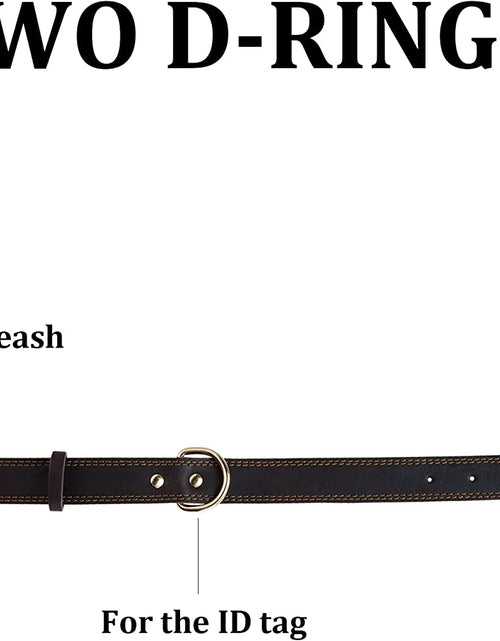 Load image into Gallery viewer, Leather Dog Collar, Genuine Heavy Duty Wide Dog Collar for Small,Medium,Large and Extra Large Dog (S: 0.8" Wide for 13.4"-15.8" Neck, Dual Stitch - Brown)
