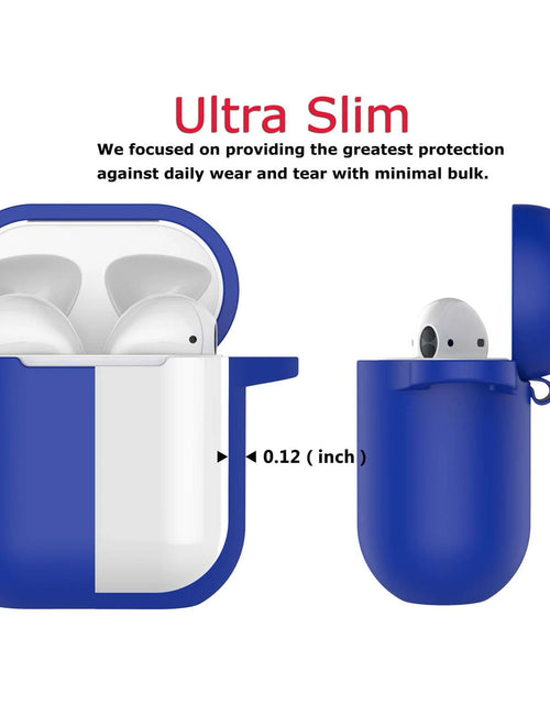 Load image into Gallery viewer, Airpods 1 &amp; 2 Silicone Case, Airpods Case with Keychain,  Shockproof Protective Premium Silicone Cover Skin for Apple Airpods 1St &amp; 2Nd -Blue
