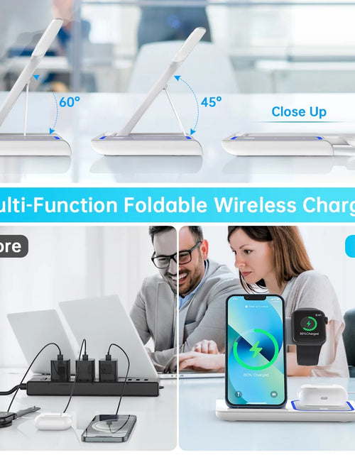 Load image into Gallery viewer, Cargador Inalámbrico, Estación De Carga Rápida Para Iphone De 18W Compatible Con Iphone 17/16/15/14/13/12/11/Pro Max/Plus, Soporte De Cargador Inalámbrico 3 En 1 Para Iwatch SE 11/10/9/8/7/6/5/4, Airpods Pro 2/3/4
