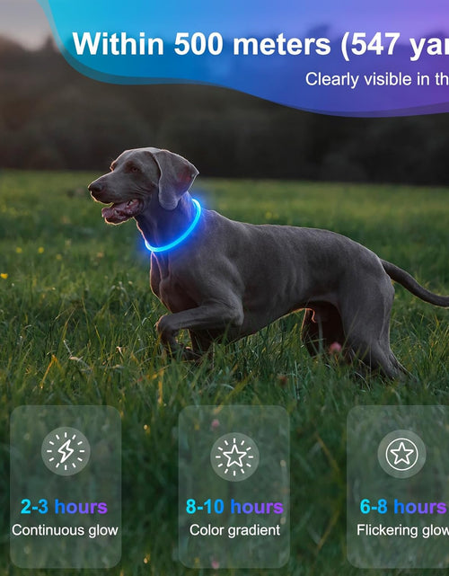 Load image into Gallery viewer, LED Dog Collar Waterproof Rechargeable - Bright TPU Light up Pet Collars, Reflective Adjustable Dog Glow Collar, Dog Safety Collar Light for Small Medium Large Dogs Night Walking&amp;Camping
