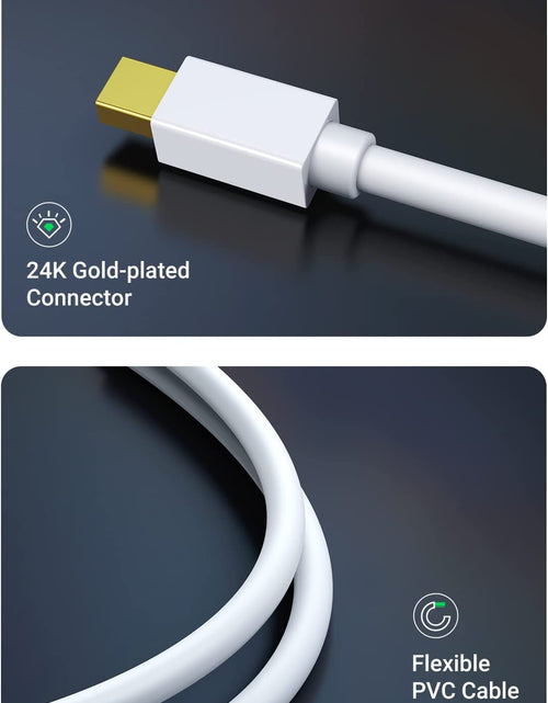 Load image into Gallery viewer, Mini Displayport to HDMI VGA Adapter, 4K Thunderbolt 2 Adapter 2 in 1 Mini DP Converter Compatible with Macbook Pro Air Imac Surface Pro1 2 3 4 6 Surface Laptop 2 Thinkpad X1, White
