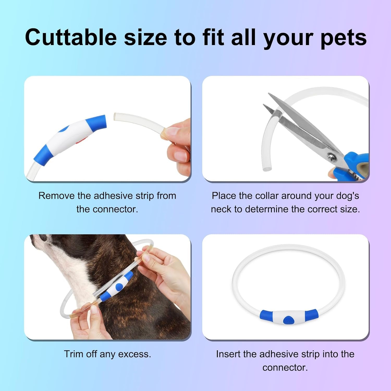 LED Dog Collar Waterproof Rechargeable - Bright TPU Light up Pet Collars, Reflective Adjustable Dog Glow Collar, Dog Safety Collar Light for Small Medium Large Dogs Night Walking&Camping