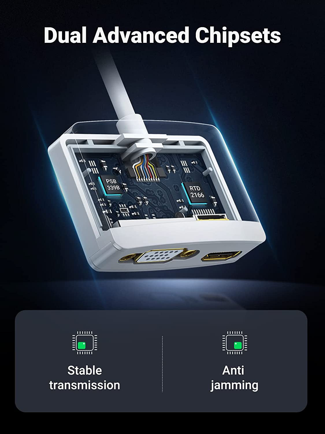 Mini Displayport to HDMI VGA Adapter, 4K Thunderbolt 2 Adapter 2 in 1 Mini DP Converter Compatible with Macbook Pro Air Imac Surface Pro1 2 3 4 6 Surface Laptop 2 Thinkpad X1, White