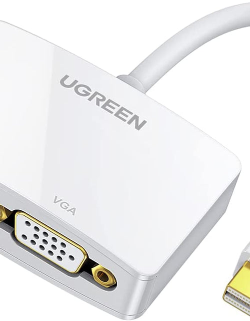 Load image into Gallery viewer, Mini Displayport to HDMI VGA Adapter, 4K Thunderbolt 2 Adapter 2 in 1 Mini DP Converter Compatible with Macbook Pro Air Imac Surface Pro1 2 3 4 6 Surface Laptop 2 Thinkpad X1, White

