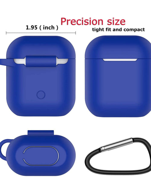 Load image into Gallery viewer, Airpods 1 &amp; 2 Silicone Case, Airpods Case with Keychain,  Shockproof Protective Premium Silicone Cover Skin for Apple Airpods 1St &amp; 2Nd -Blue
