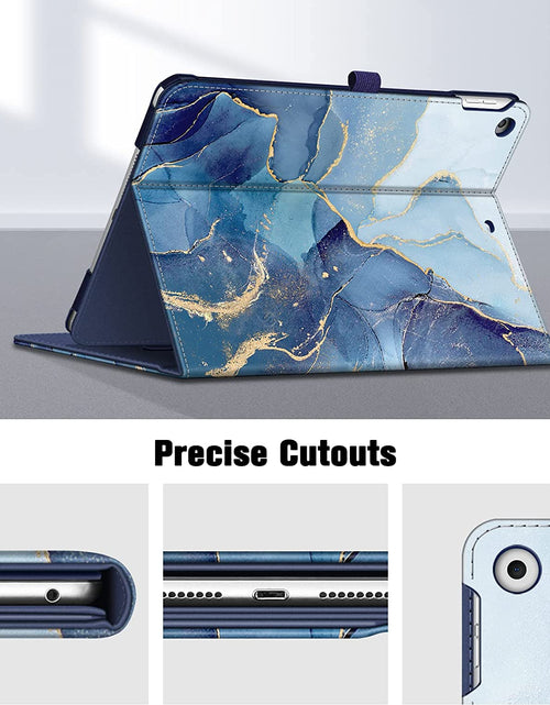 Load image into Gallery viewer, Case for Ipad 9Th / 8Th / 7Th Generation (2021/2020/2019) 10.2 Inch - [Corner Protection] Multi-Angle Viewing Stand Cover with Pocket &amp; Pencil Holder, Auto Sleep Wake, Ocean Marble
